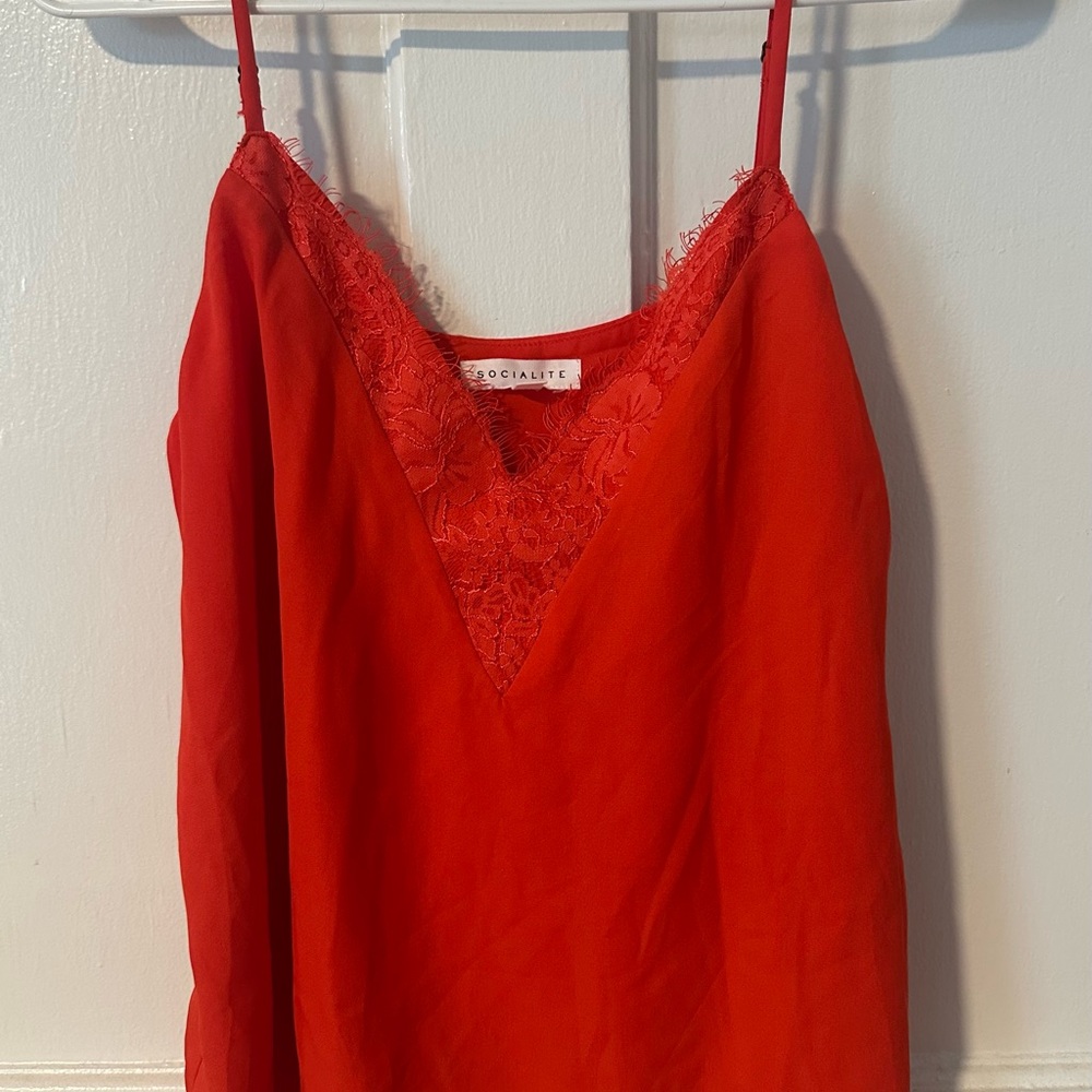 Socialite Scarlet Lace Cami